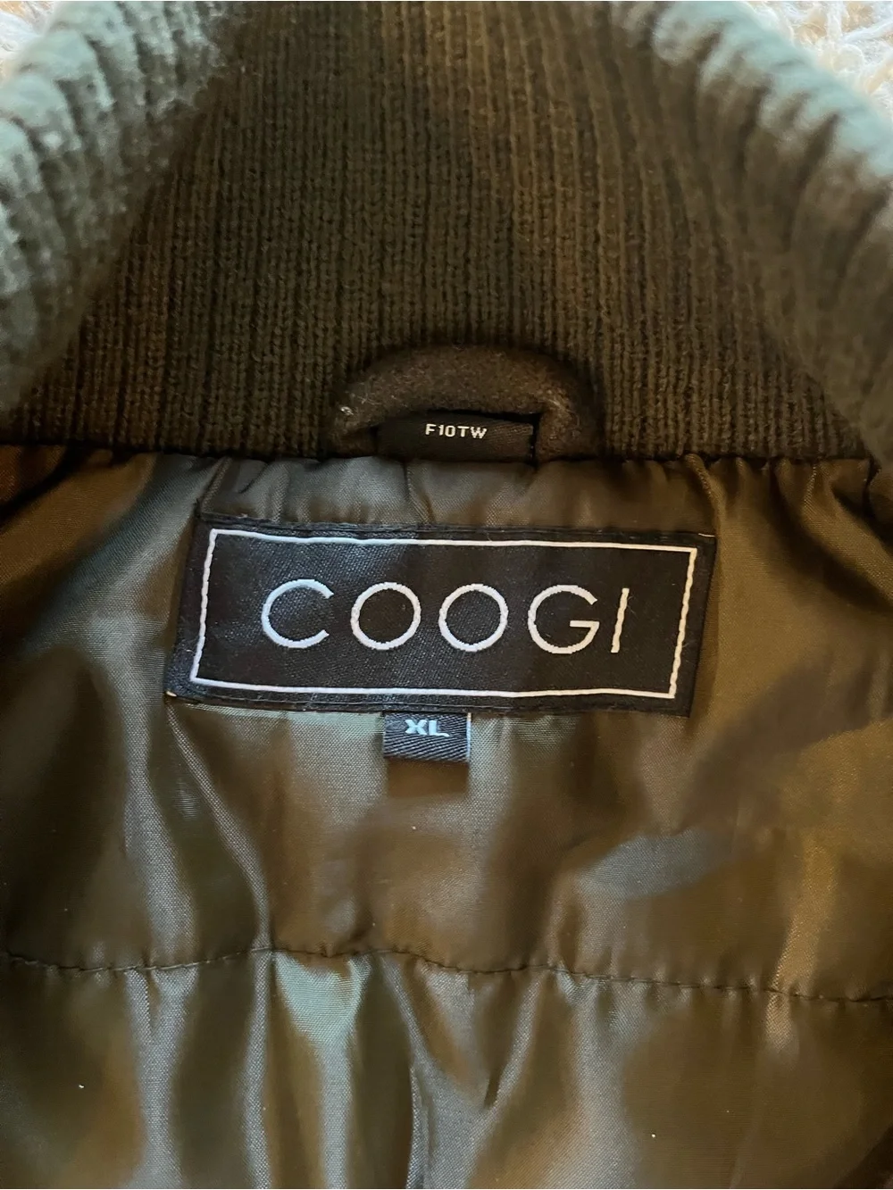 Vintage COOGI Olive Green Wool-Blend Bomber Jacket Men's XL Hip Hop Y2K